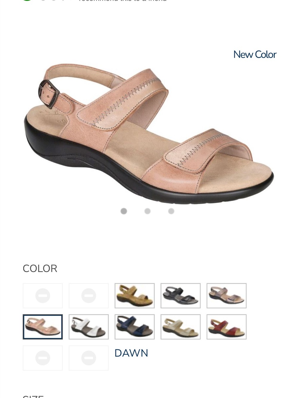 SAS Nudu Heel Strap Sandal Leather Dawn Colorway size Ladies 7.5 N